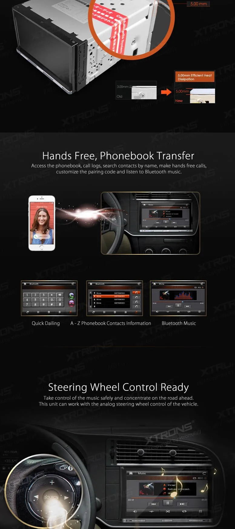 Clearance XTRONS 7" 2 Din Car DVD player with GPS Navigation Universal Stereo CD Radio Player 7" Touch Screen 1080P 3G DVR Video Head Unit 3