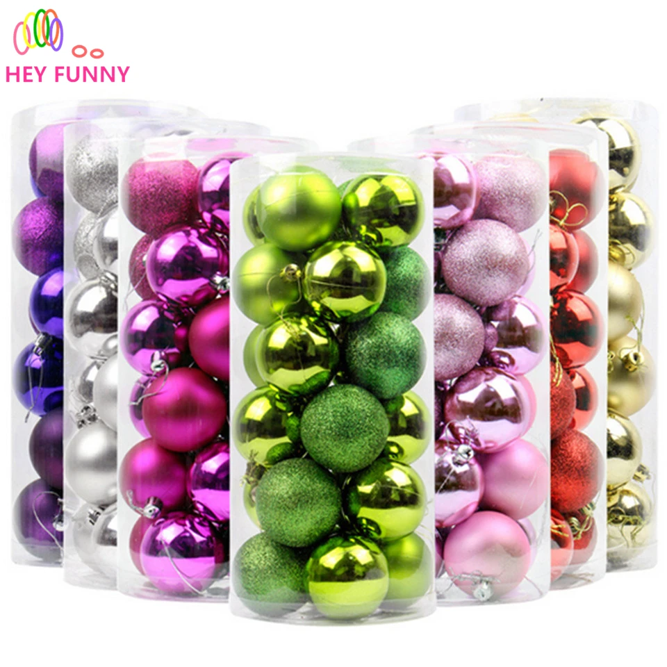 6pcs 4cm Modern Christmas Tree Ball Baubles Xmas Party Wedding Hanging