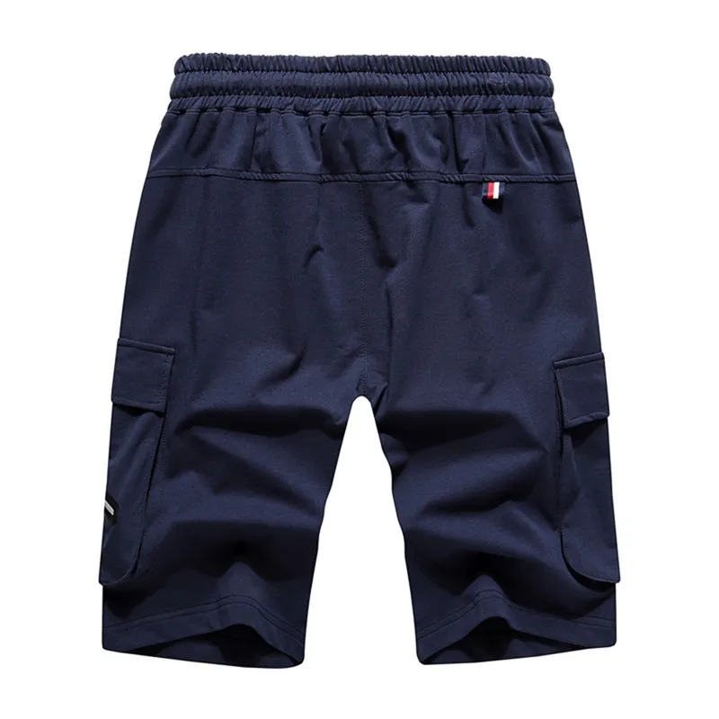 Summer Shorts Fashion New Men's Clothing Polyestero Drawstring Pure Color Printing Loose Sports Shorts z0220