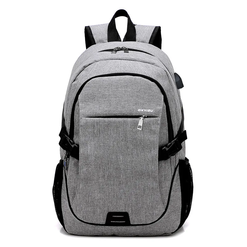 SUUTOOP мужской рюкзак для путешествий с зарядкой от USB для ноутбука, школьный рюкзак для подростков, повседневная мужская сумка - Color: Gray