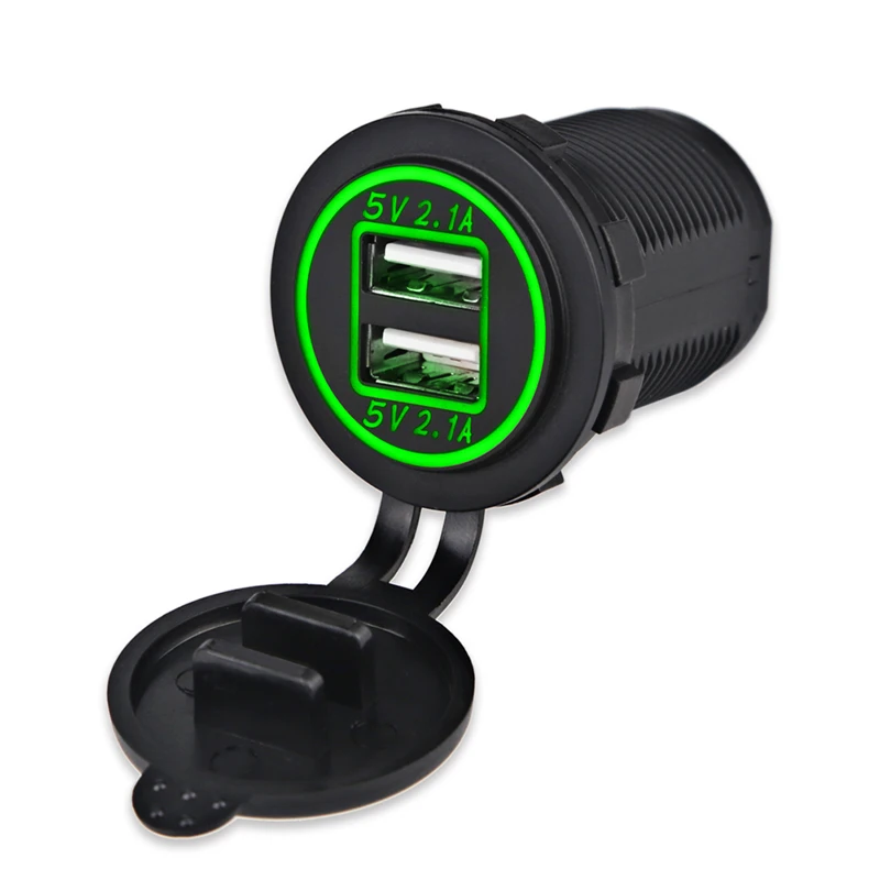 

5V 4.2A Universal Car Charger USB Vehicle Waterproof Dual USB Charger 2 Port Power Socket Auto Adapter DC12V-32V