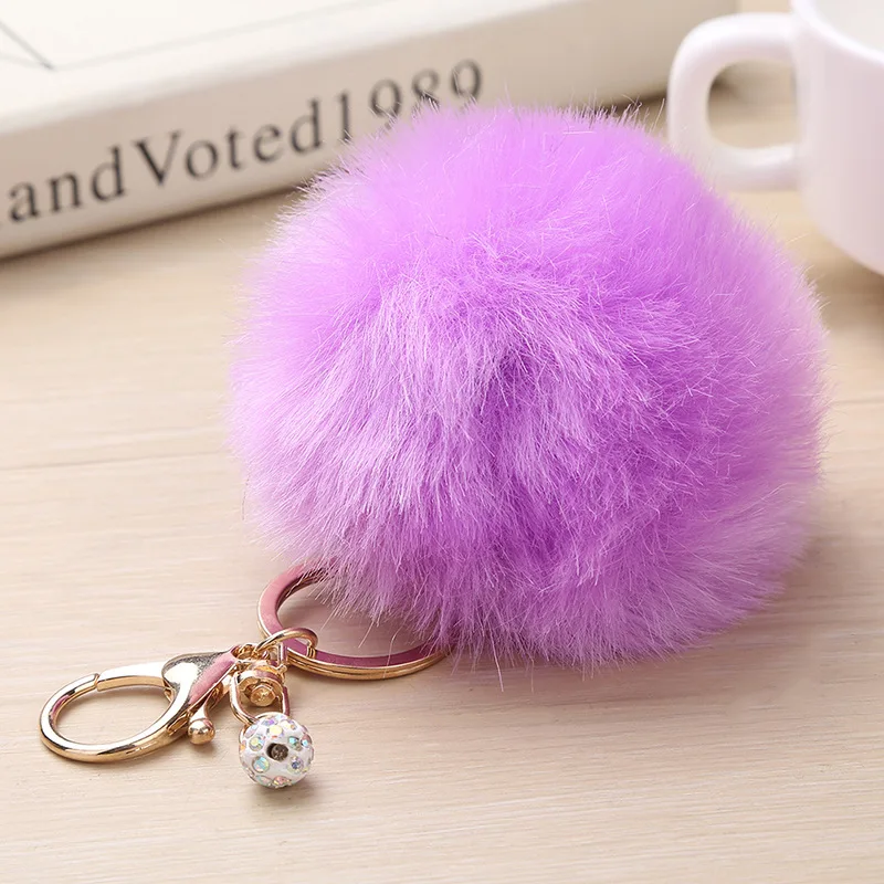 High Quality Wool Cute Fluffy Keychain Bag Pendant Car Rabbit Fur ...