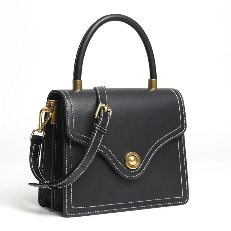 النساء سبليت جلدية رفرف حقيبة حقيبة يد صغيرة الإناث الرجعية حقائب كتف الفتيات Crossbody حقيبة ساعي قمة الموضة-مقبض حقيبة