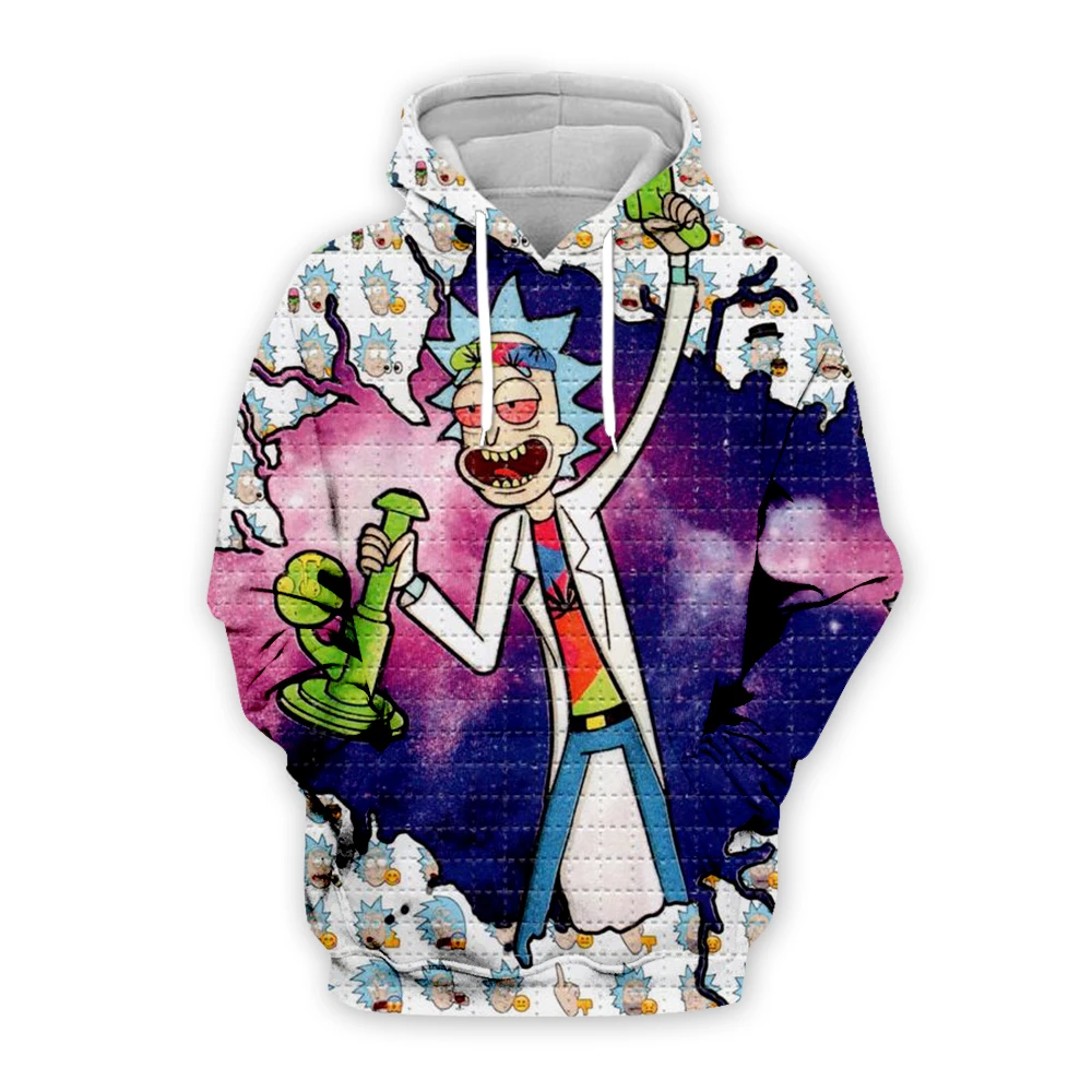 

New collage Rick and Morty print Hoodies 3D galaxy space Sweatshirts women Men Casual pop Tracksuit Pullover DropShip Streetwear