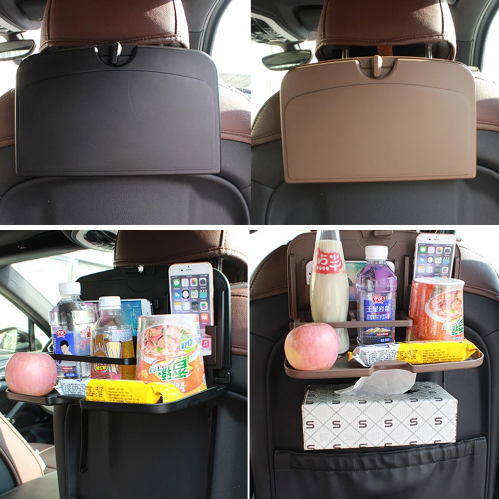 

Car Seat Back Table Pallet Stand Desk Drink Cup Holder Folding Dining Table Auto Food Tray Stotage Table Car Accessories