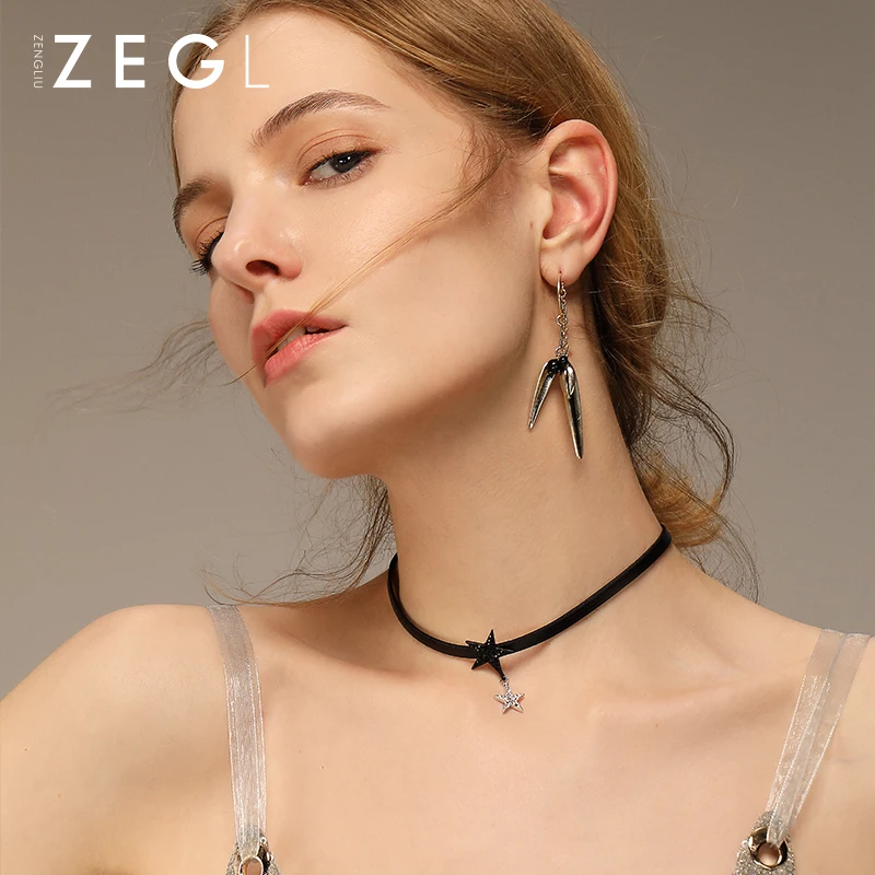 

ZEGL Necklace Star Pendant Collar for Women Short Neck Jewelry Neckband Collar