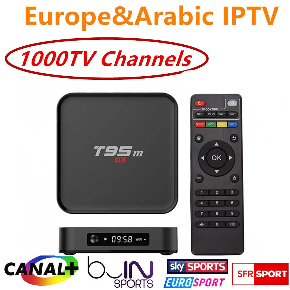 Prix pour Quad Core S905 Android 6.0 TV Box T95M avec 1 Année Europe français Arabe IPTV iprotv Compte 1300 En Direct TV Canal plus test Gratuit Prix pour Quad Core S905 Android 6.0 TV Box T95M avec 1 Année Europe français Arabe IPTV iprotv Compte 1300 En Direct TV Canal plus test Gratuit