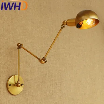 

IWHD Loft Style Swing Arm Edison Wall Sconce Bedside Wall Lamp Iron Vintage Wall Light Fixtures For Indoor Lighting Lamparas