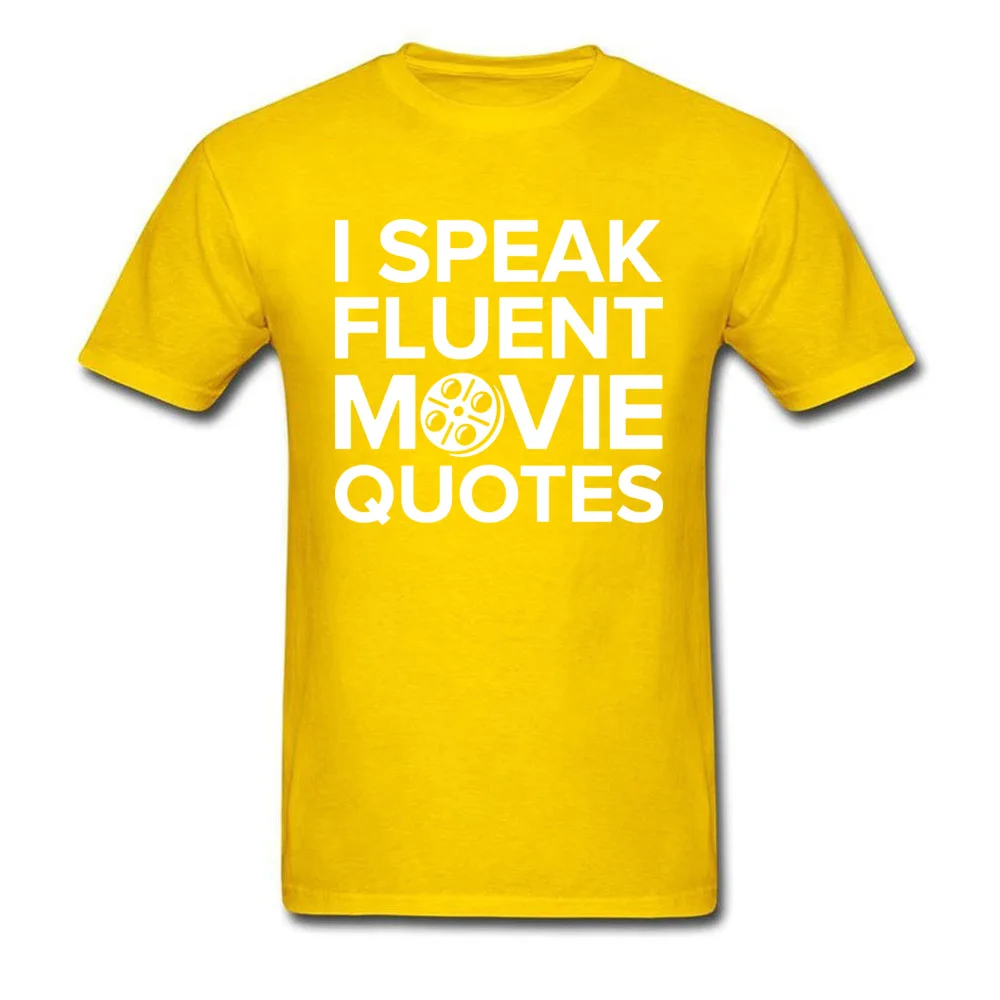 I Speak Movie Tshirts 2018 Hot Sale Short Sleeve Casual All Cotton Round Neck Men's Tops Shirt Casual Tee-Shirt Father Day I Speak Movie yellow