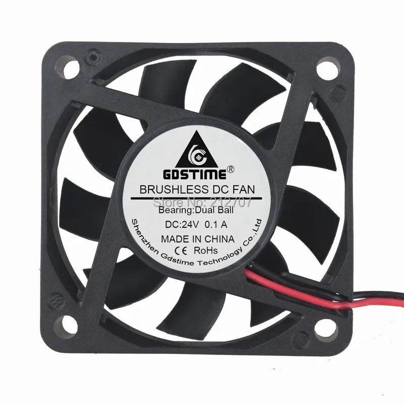 

Gdstime 60x60x15mm DC 24V 2-Pin Ball Bearing 60mm Cooler Brushless PC CPU Case Cooling Fan 6015