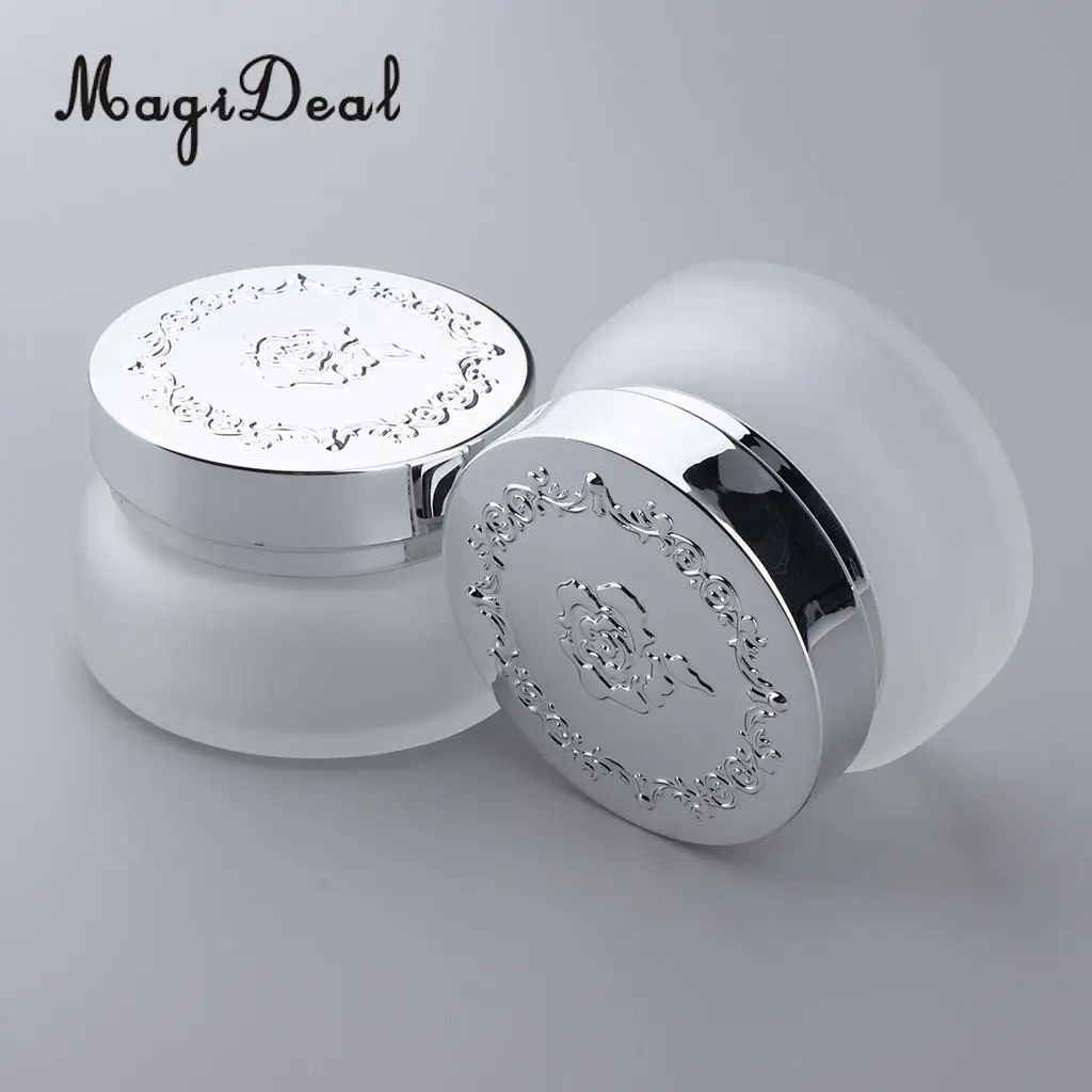 Kesoto 4x Empty Glass Makeup Cream Jar Lotion Essential Oil Bottle Cosmetic Refillable Container 30g 50g