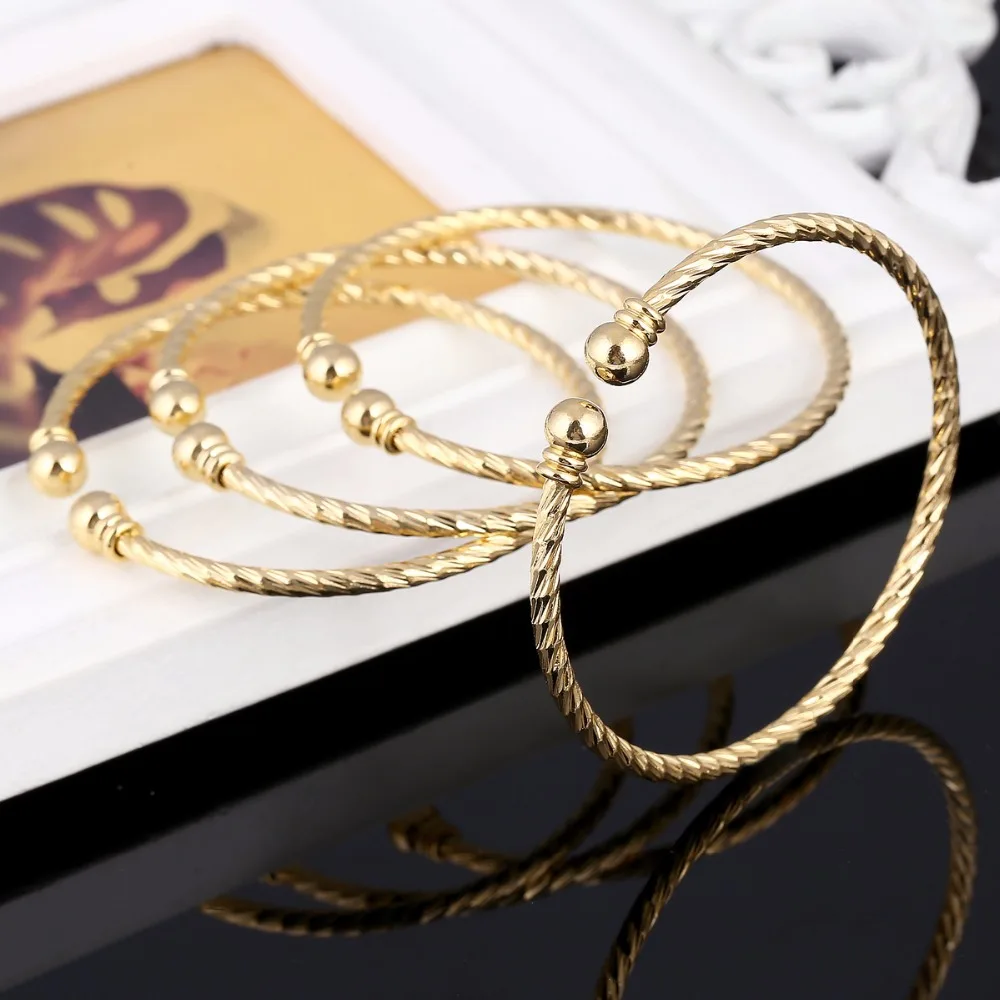 Wholesale Original Simple Copper Open Metal Bangle Bracelet Free Size