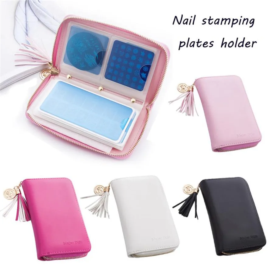 

New Arrival 1PC High Quality Nail Stamping Plate Holder Case Round Square Rectangular 24 Slots Card Package Nail Art Equipment