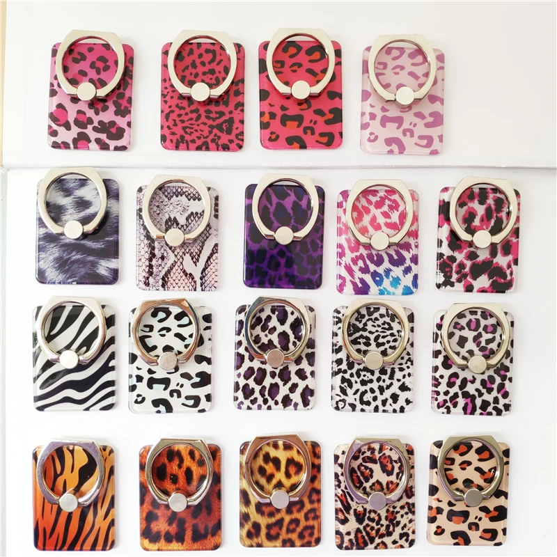 

Luxury leopard print Mobile Phone Socket Holder Universal 360 Degree Rotation Finger Ring Holder Car Bracket Stand Accessories