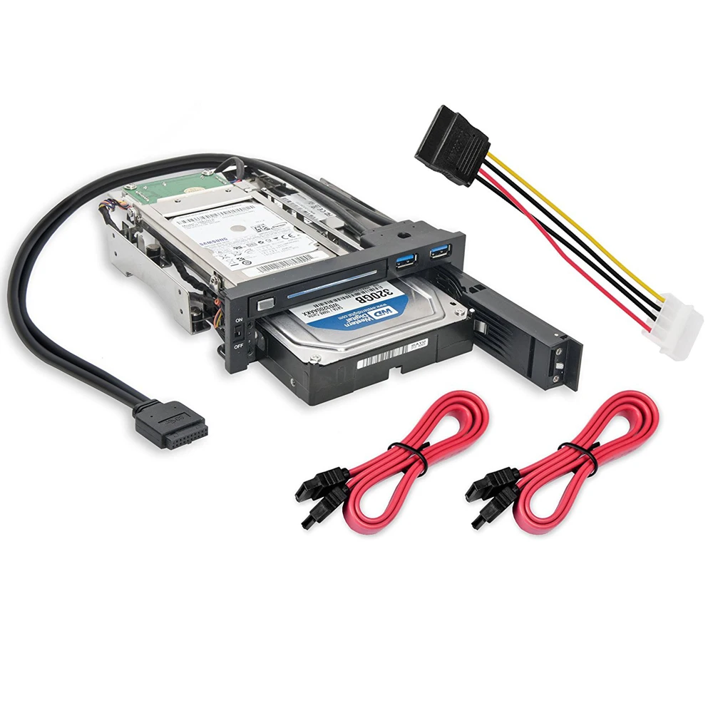 Большая распродажа 5 25 &quotBay Tray Less Mobile Rack для 3 5&quot и 2 &quotSata III HDD с дополнительным