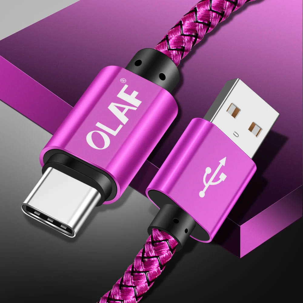 Олаф 3 м usb type C кабель UBS-C 2A Быстрая зарядка type-C кабель для синхронизации данных для samsung Note 8 9/S8 Nexus 6P 5X nintendo Switch