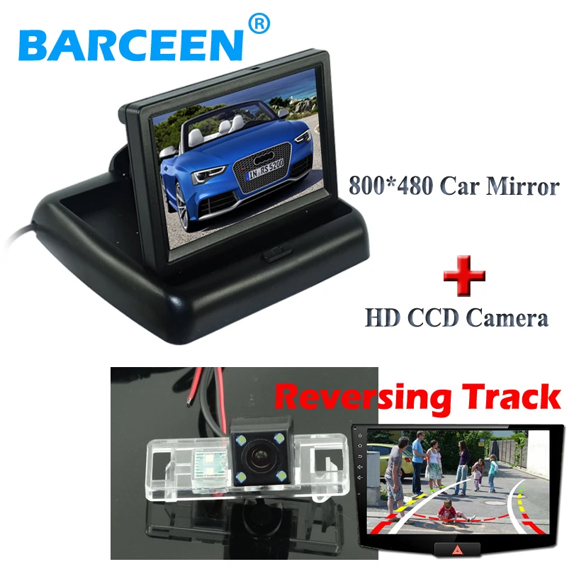 In Dash 4.3" color lcd screen monitor wih 4 led original car rear