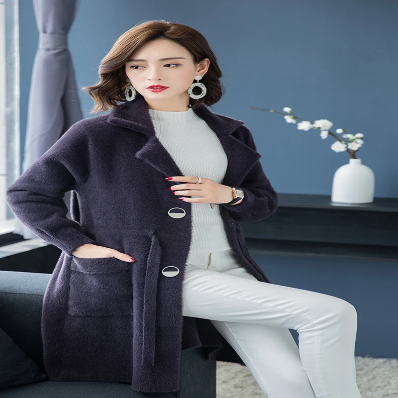 

2018 Faux Fur Faux Fur Jacket Coat Imitation velvet coat Jacket Women's slim coat Ladies Winter warm jacket
