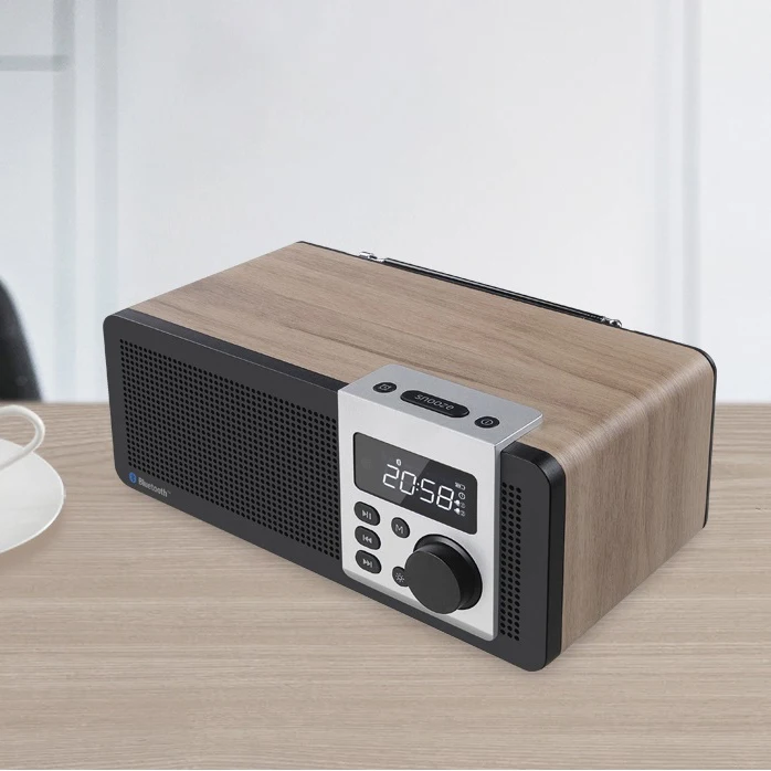 Беспроводные Bluetooth деревянные колонки двойной стерео радио портативный