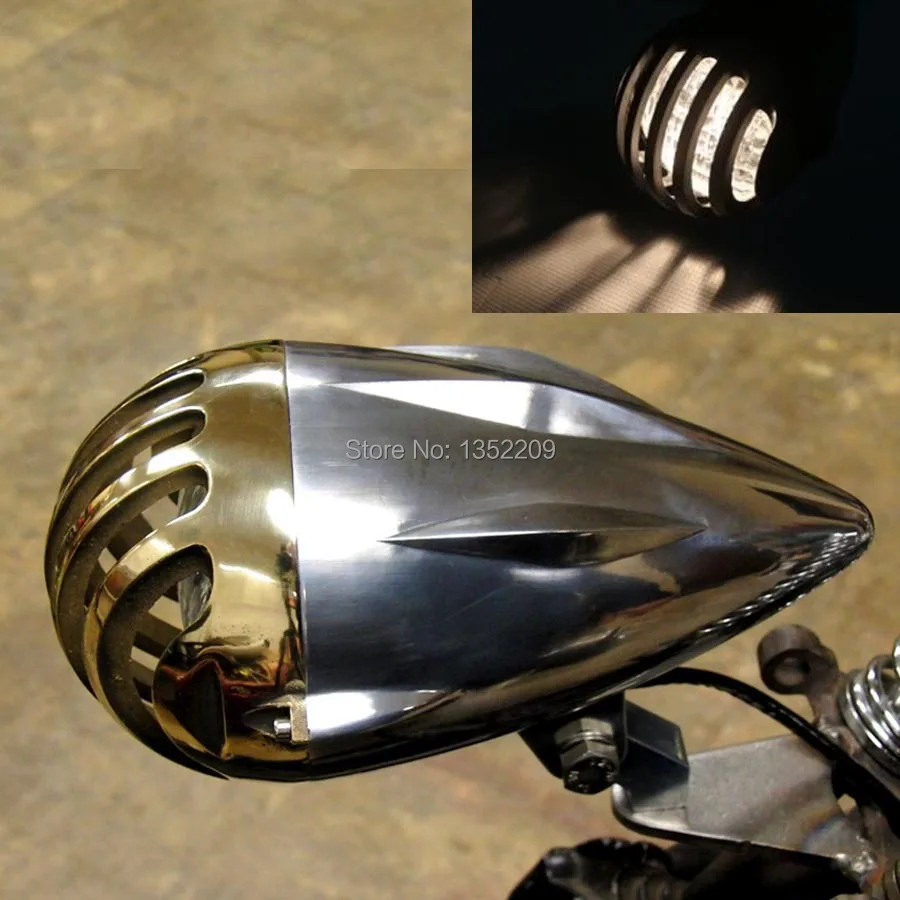 Buy Chrome Metal Invader Torpedo Bullet Headlight Lamp