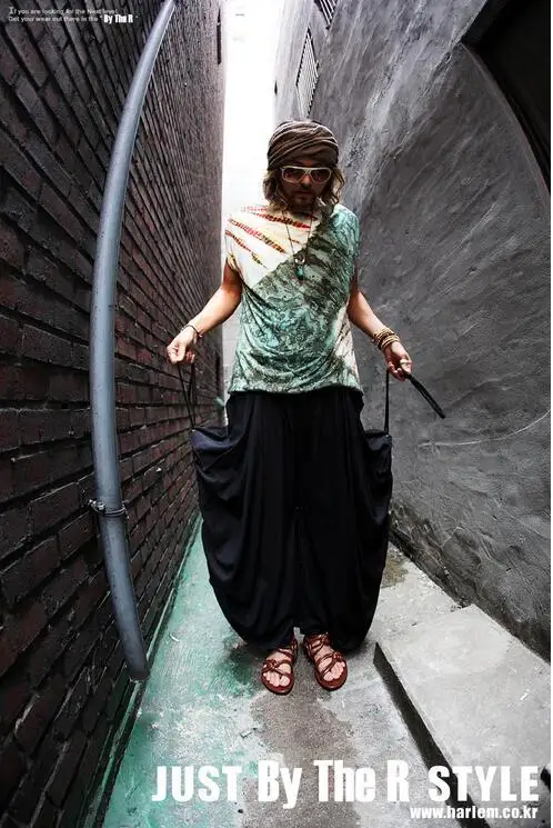 27-46 Men Clothing Hair Stylist Non-mainstream Culottes Big Trouser Legs Boot Cut Wide Leg Pants Plus Size Singer Costumes