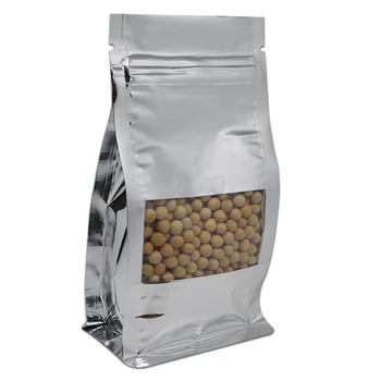 

DHL 400Pcs/Lot Ziplock Grip Seal Side Gusset Organ Food Packaging Pouches Stand Up Aluminum Foil Clear Window Bellow Bag