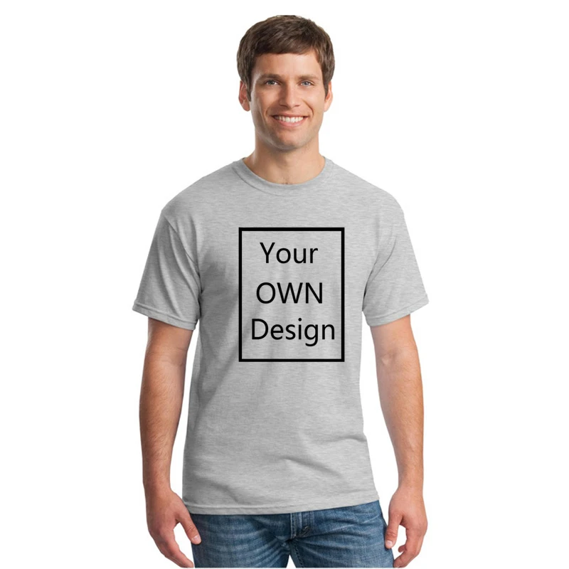 Ваш собственный дизайн логотип бренда/изображение на заказ для мужчин и wo мужчин DIY хлопковая футболка с коротким рукавом Повседневная футболка Топы Одежда Тройник - Цвет: gray CT06098
