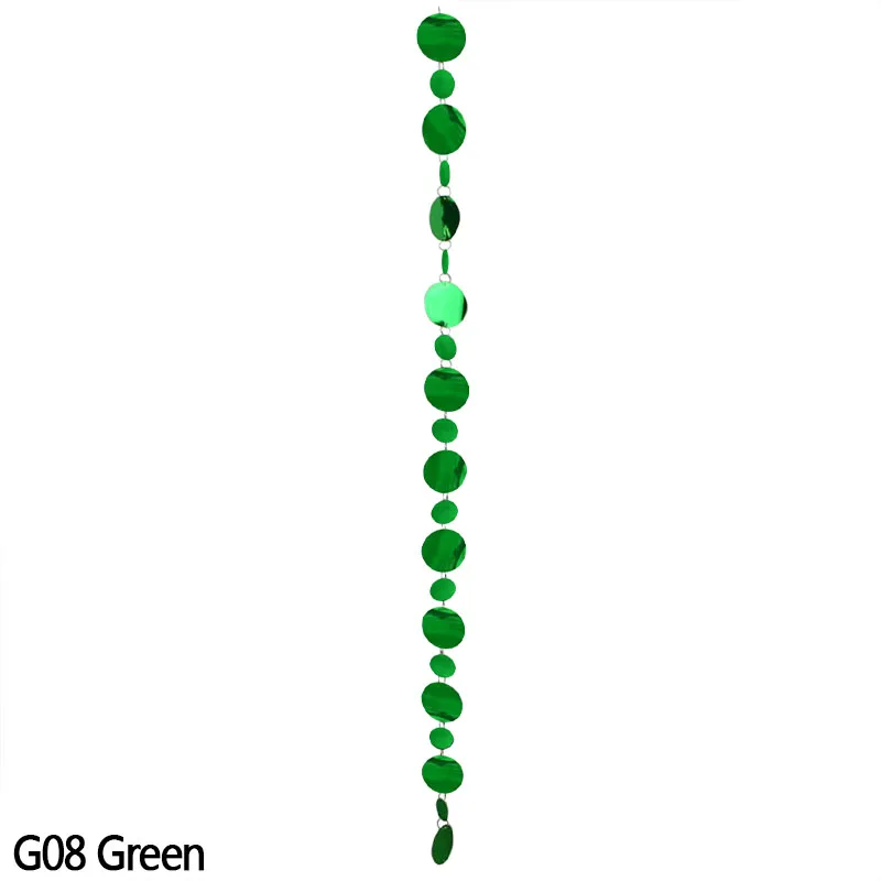 1 м блестящая круглая гирлянда в горошек с блестками, занавес, зеркальная поверхность, 3+ 5 см, ПВХ, круглая цепочка для украшения дня рождения, свадьбы, вечеринки - Цвет: G08 Green