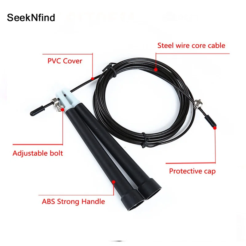 New 3m Speed Steel Wire Adjustable Jump Rope Skipping Rope Crossfit Fitness Equipment Exercise Workout StretchTraining