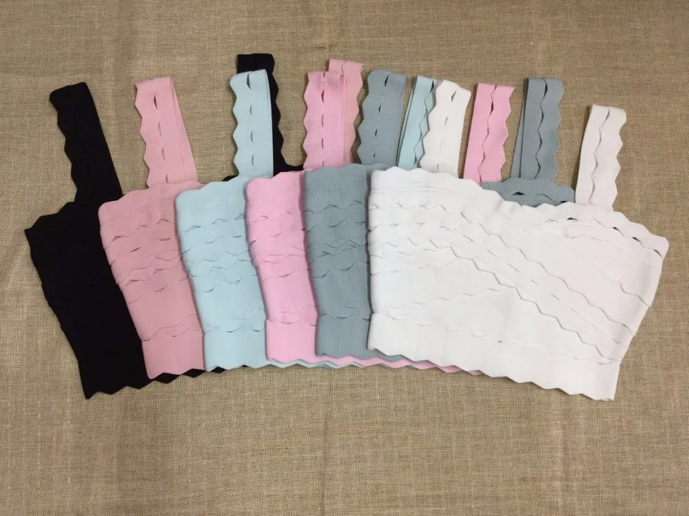 

2018 new arrivals women's elastic bandage crop top spaghetti strap busty solid candy color top hot sale
