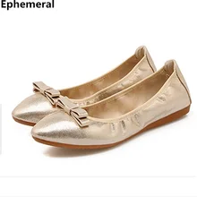 Г. Новая модная танцевальная обувь для женщин, без каблука, черные, золотые, серебристые балетки на плоской подошве, дышащие, с бантом, без шнуровки, брендовая обувь, большие размеры 45, 44, 3