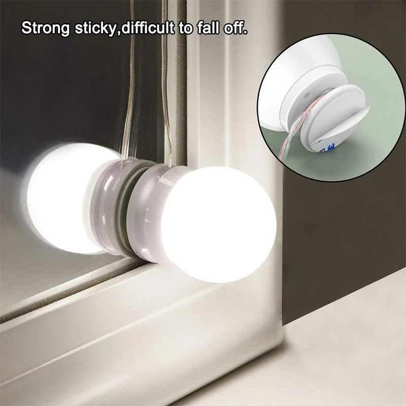 10 Bulb Hollywood Led Makeup Mirror Light USB Charging Vanity Makeup Mirror Light Brightness dimmable Cosmetic Mirrors