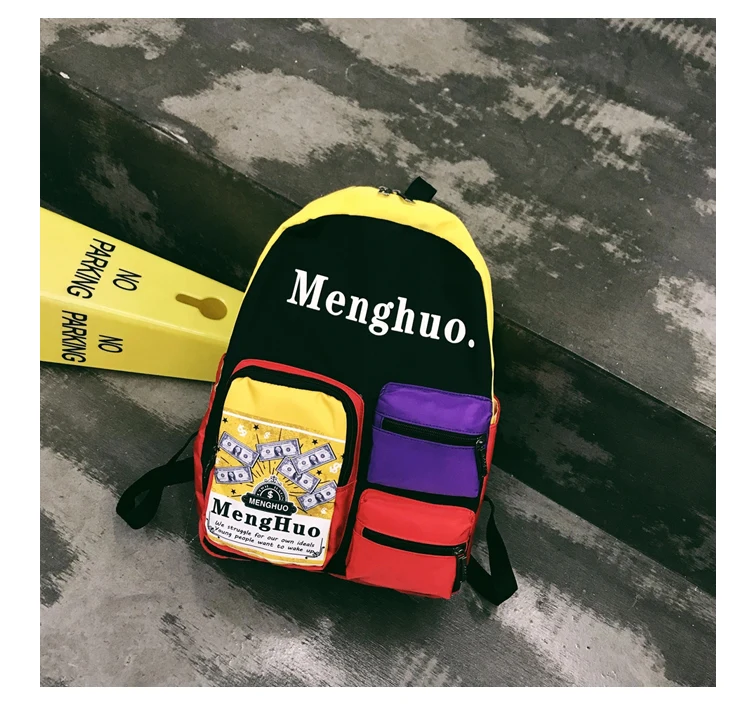 Menghuo Women Backpacks School Women Daypack Panelled Shoulder Bags College Backpacks for Girls Bookbag School Backpacks Female (34)