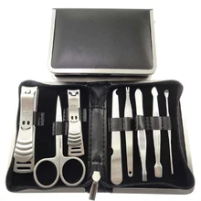 8pcs Stainless steel Finger nail Scissor Tweezers Nail Art Manicure Set Nail Care Tools with Finger Nail Cutter Clipper File