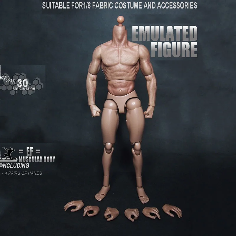 

1/6 Scale Muscular figure Body Caucasian Skin 12" Action Figure Soldier's muscle figure doll Toys soldier model