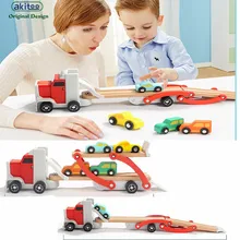 Akitoo 1092 новая модель игрушечной машины, набор детской одежды деревянный разборки Double deck трансформер-грузовик может быть собран подарки