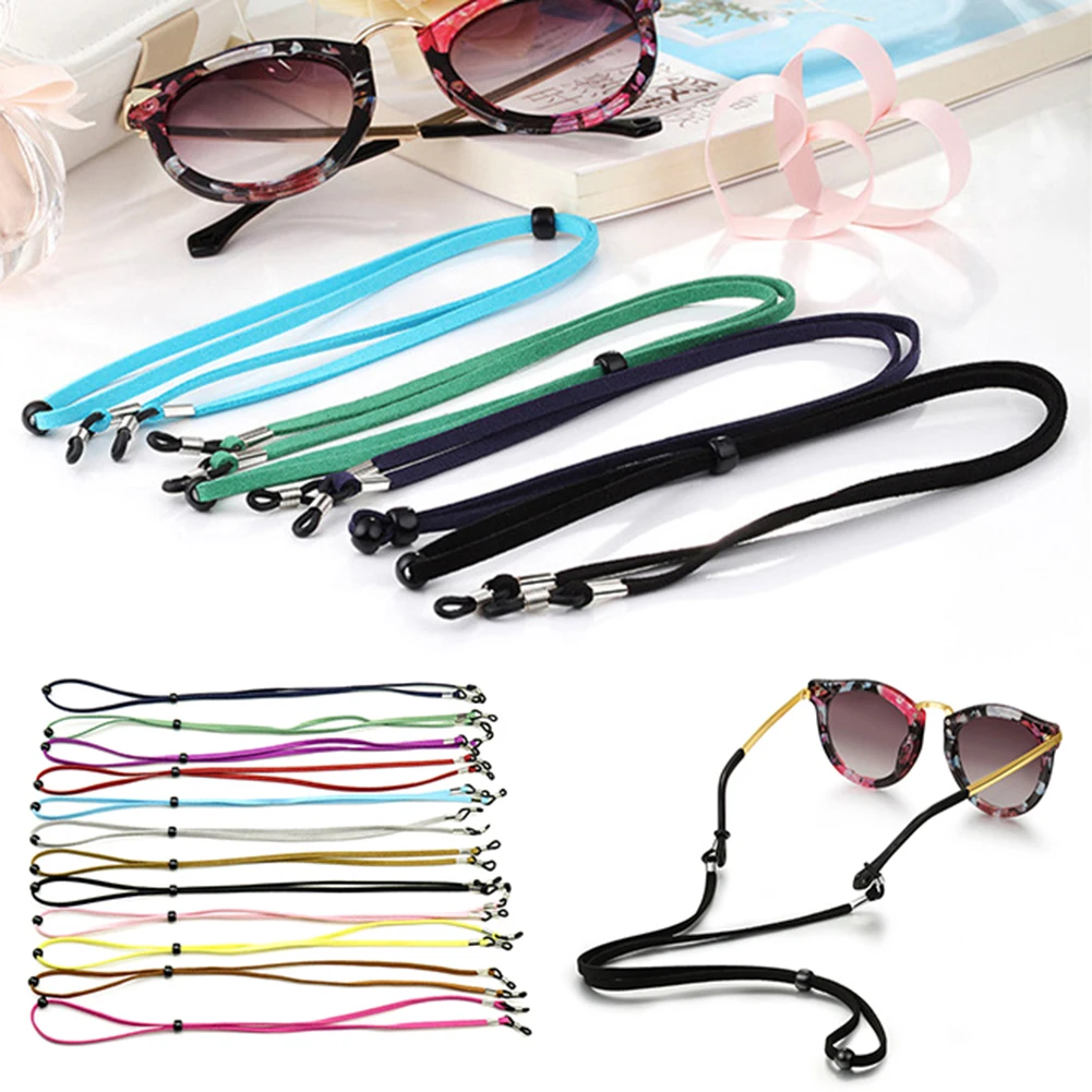 

1pc suede leather sunglasses cotton neck string cord retainer strap eyewear lanyard holder with good silicone loop