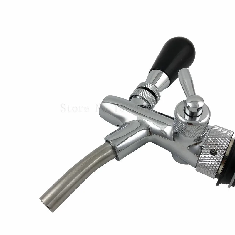 Adjustable Kegerator Draft Shank Tap chrome Brass Beer Faucet with Long Shank for Keg Tap Quick Disconnect (4)