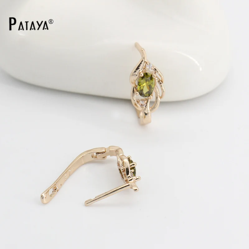 Винтажные серьги PATAYA из розового золота 585 пробы натуральный кубический цирконий