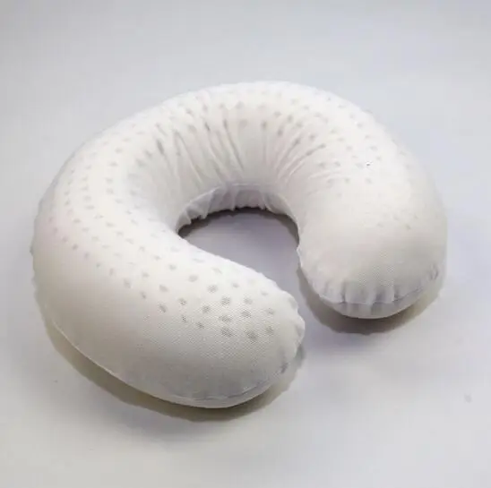 Латексная подушка для поддержки шеи, u-образные натуральные AZO Бесплатные подушки для здоровья - Цвет: white