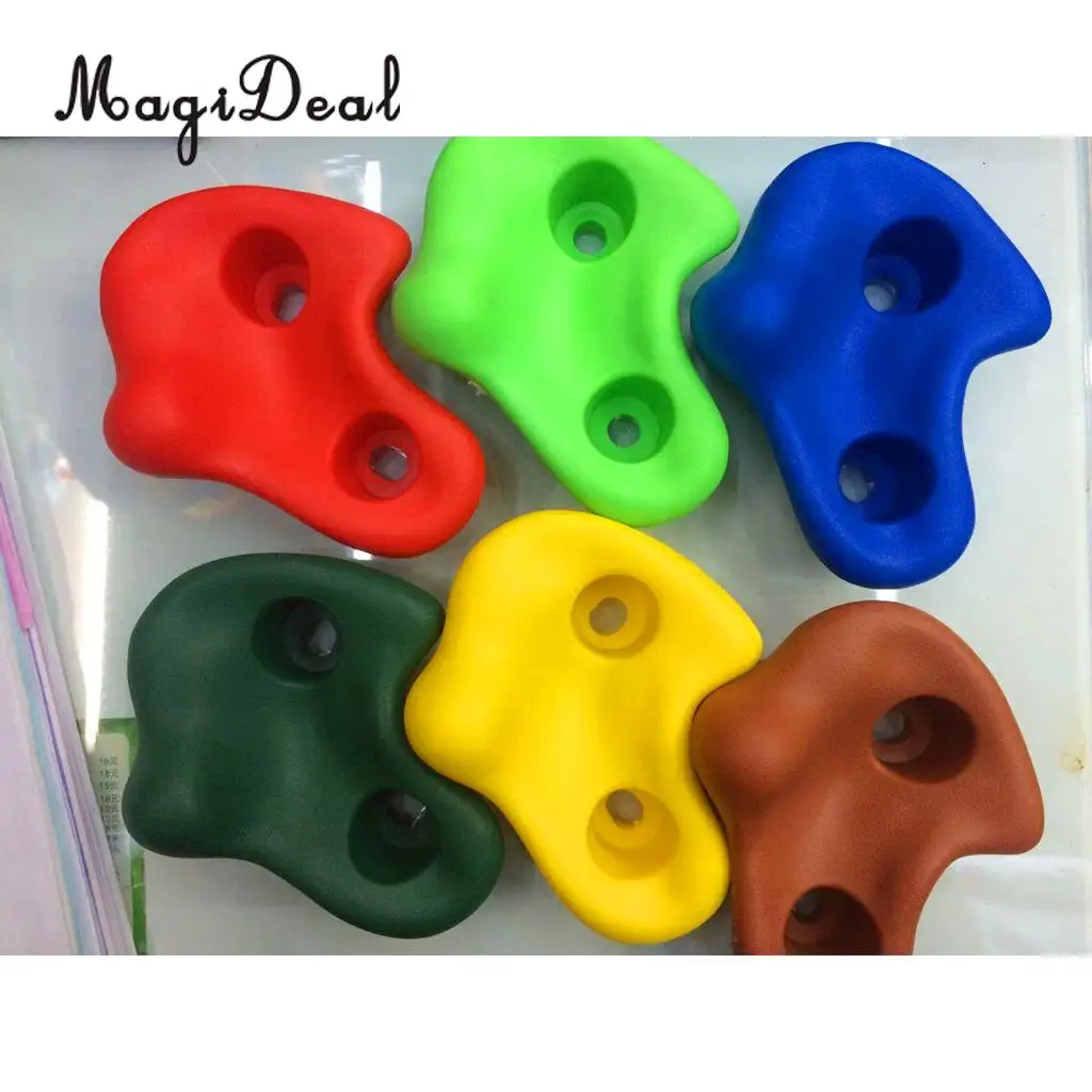 MagiDeal 10Pcs/Pack Rock Climbing Wall Stones Hand Feet Holds Grip Kit for School Camping Travel Kids Summer Outdoor Sport Toy