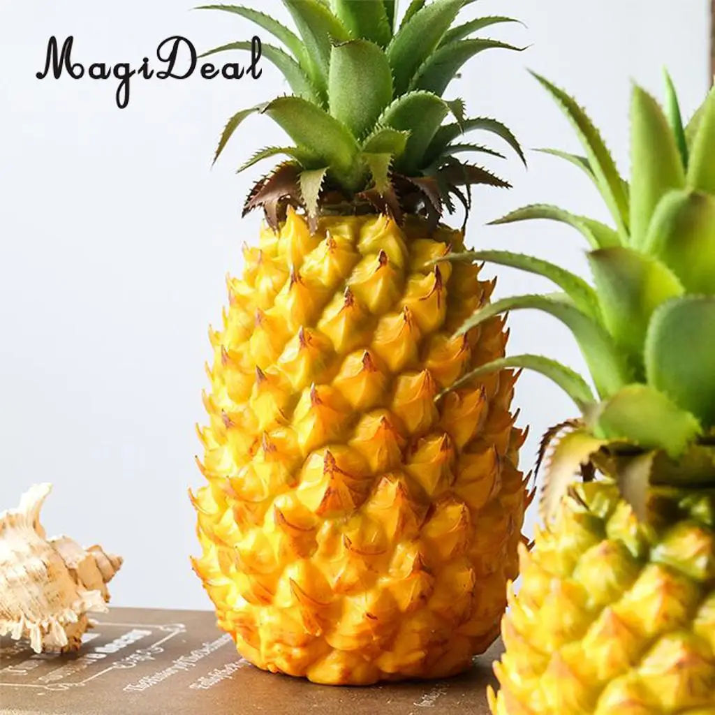 2Pcs Fake Yellow Pineapple Decor Foam Artificial Fake Fruit Simulation Decor Ornament Kids