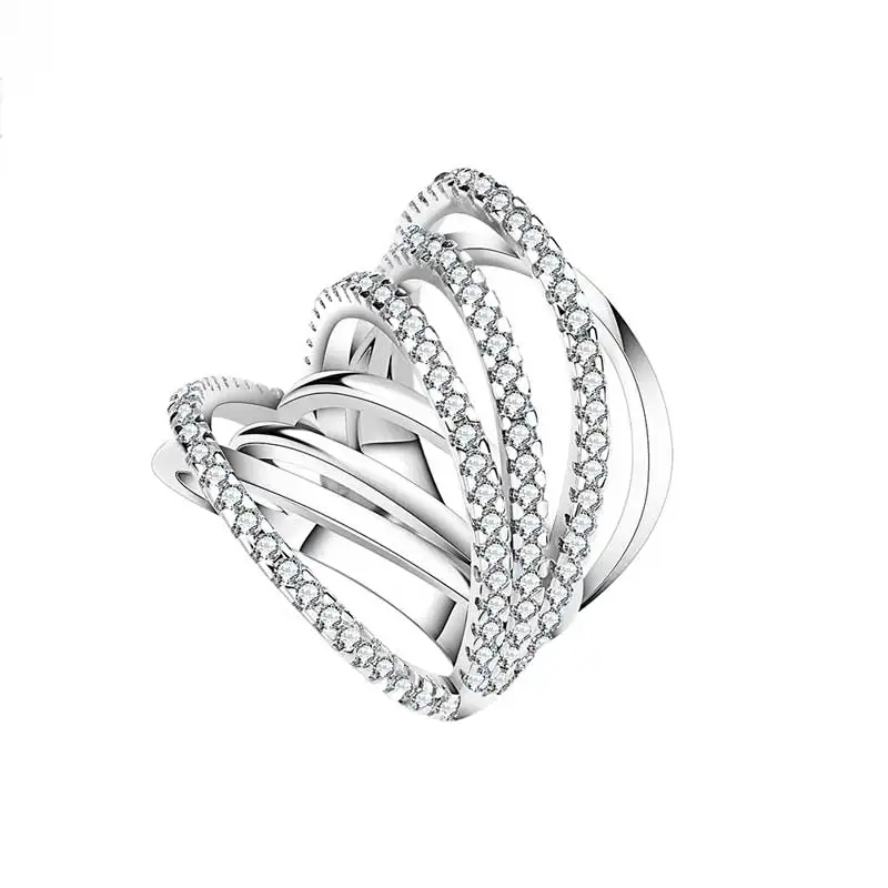 Orsa Jewels Топ Класс микро проложили CZ Кольцо Классический Кольца специальные Дизайн серебро Цвет кольцо с Идеально отполированный для Для женщин or93 - Цвет основного камня: OR93 Silver Color