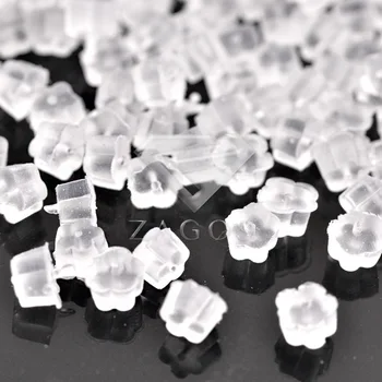 

400Pcs White Rubber 5x5x3mm Plum Flower Shaped Ear Plug Earring Findings For Jewelry Making DIY Crafts Wholesale EF0295