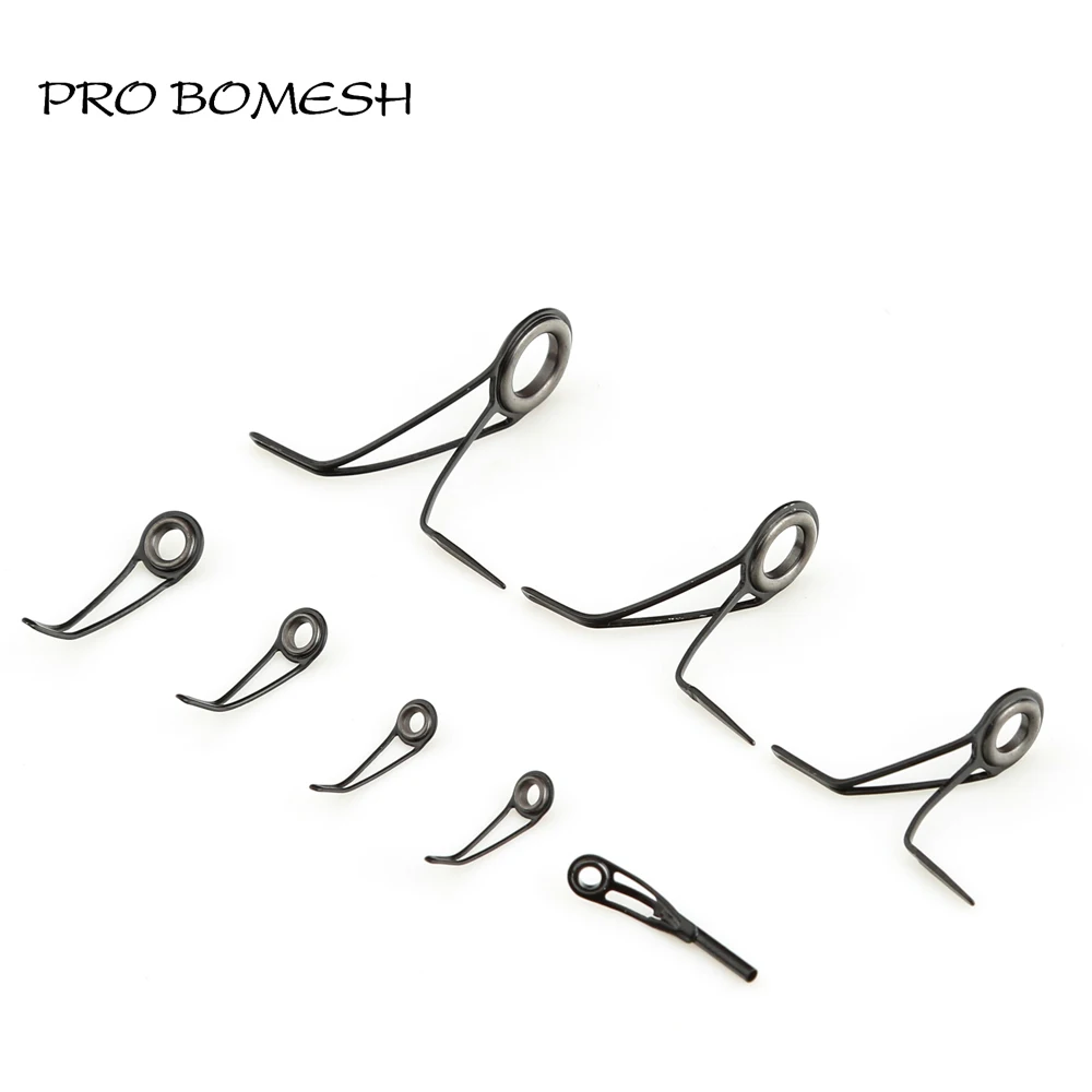 

Pro Bomesh 3.9g 8pcs/Kit Spinning Fishing Rod Guide Set Kit SIC Ring Stainless Steel Guide DIY Feeder Rod Match Rod Accessory