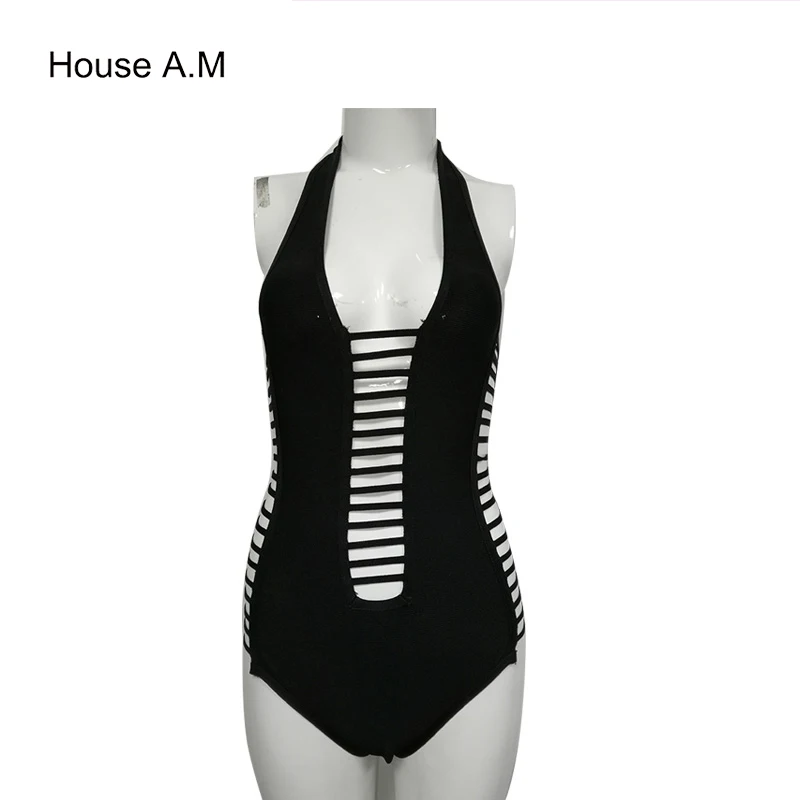 Women's Leotard Tops Sleeveless Halter Strapless Bodysuit Two Side Hollow out Exercise Dance Performance Cloth Jumpsuit Clubwear | Женская