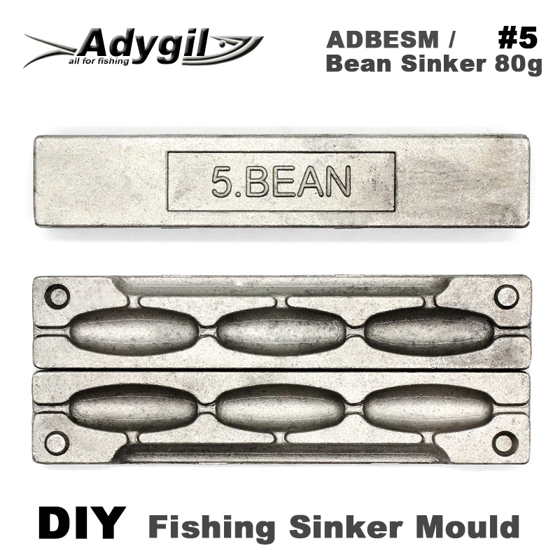 Adygil DIY рыболовные бобовые грузила прессформы ADBESM/#5 бобовые грузила 80 г 3 полости