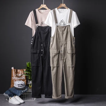 

S-5XL 2019 tide section hip hop street male harem pants loose suspenders pants men's tooling casual susperdens pants