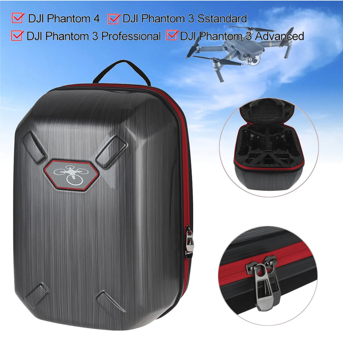 

JSR Waterproof Drone Bags for DJI Phantom 3 4 Professional Advanced Standard In Large Capacity Hard Shell