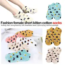 Breathable 1 pair Cute Animal Fashion Female Short Kitten Colorful Tube Art Casual Cotton Cute Cat Socks Winter For Unisex Woman pair of cute kitten earrings for women
